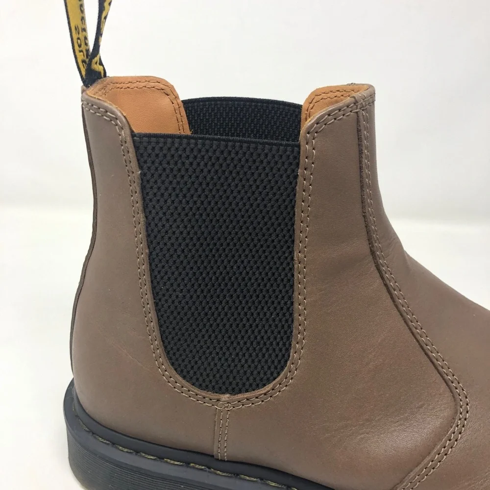 Dr Martens 2976 Yellow Stitch Smooth Leather Chelsea Boots Mens 11 Brown Classic